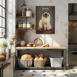 Birman Cat Portrait In Realistic Photography Style Poster