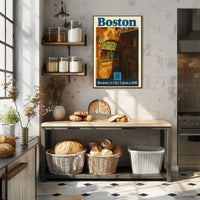 Boston City Upon a Hill Urban Cityscape Poster