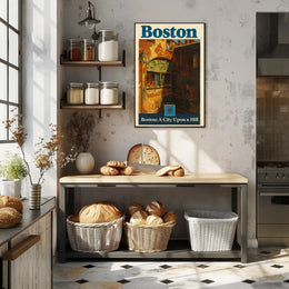 Boston City Upon a Hill Urban Cityscape Poster