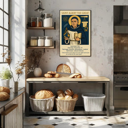Saint Albert Wisdom Vintage Educational or Infographic Poster