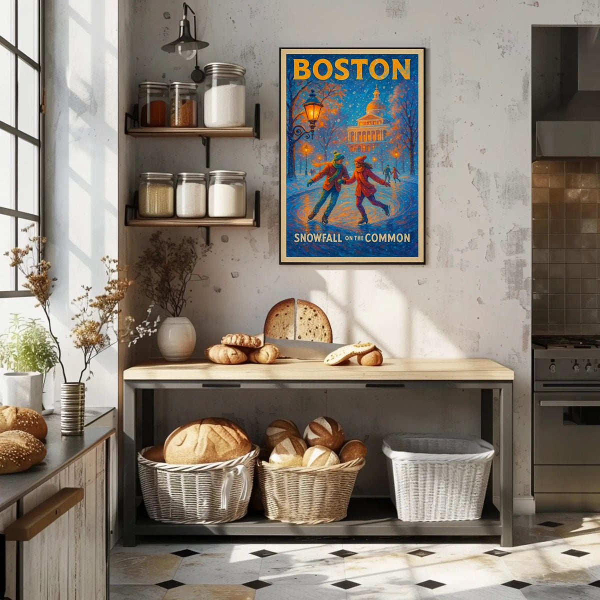 Boston Snowfall On The Common Poster