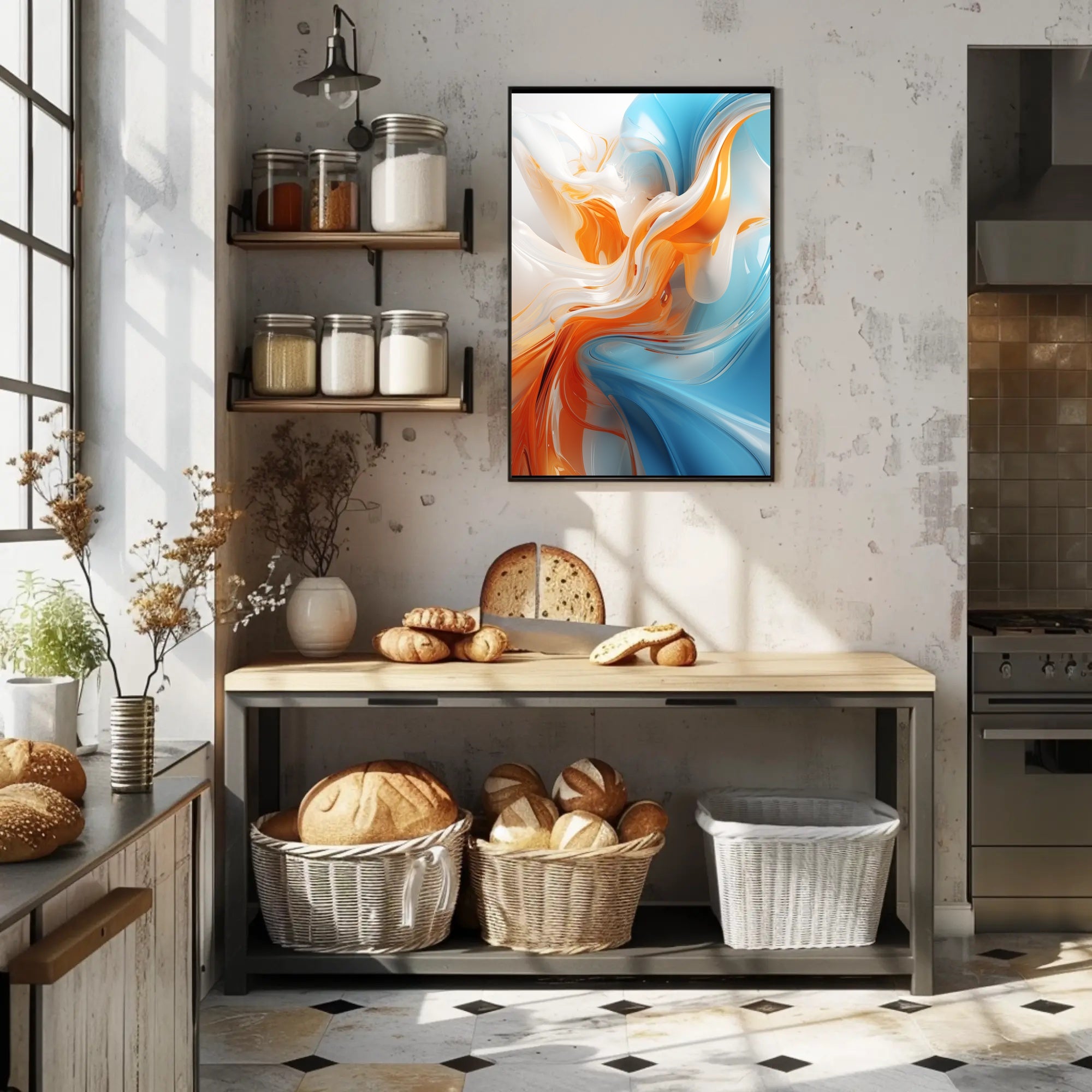 Fluid Motion Abstract Art Vibrant Design Poster