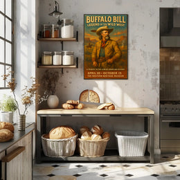 Buffalo Bill Tribute Western Poster Vintage Wall Art