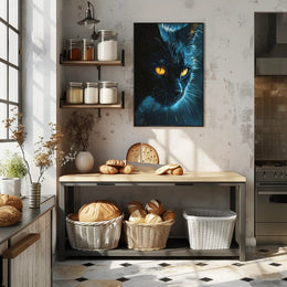 Enigmatic Feline Art Print Poster for Home Decor PosterGoat