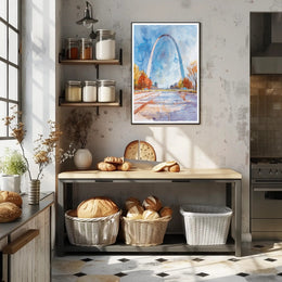 Gateway Arch in Autumn Poster PosterGoat