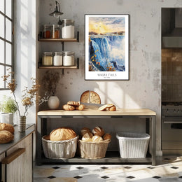 Niagara Falls New York Watercolor Scenic Travel Poster PosterGoat