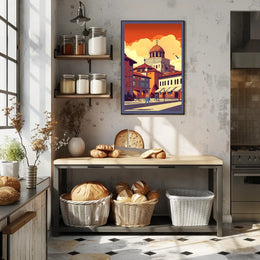 Tranquil Cityscape at Dusk Poster
