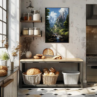 Enchanted Mountain Castle Poster PosterGoat