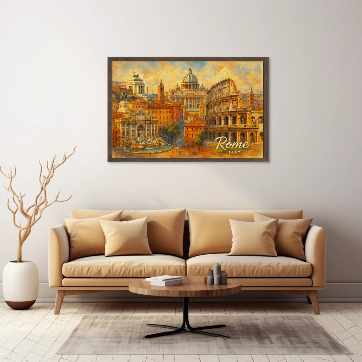 Rome Cityscape Watercolor Wanderlust Poster