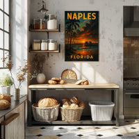 Naples Florida Sunset Poster Wall Art For Coastal Decor