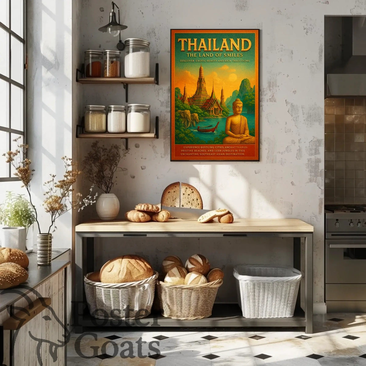 Thailand's Exotic Beauty Vintage Travel Poster