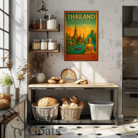 Thailand's Exotic Beauty Vintage Travel Poster