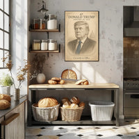 Donald Trump 47th President Sketch Poster Art Print for Home Decor PosterGoat