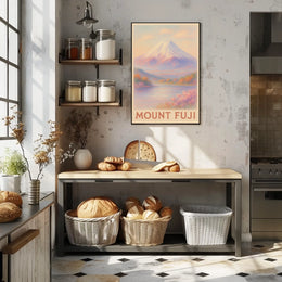 Mount Fuji Tranquil Landscape Abstract Poster
