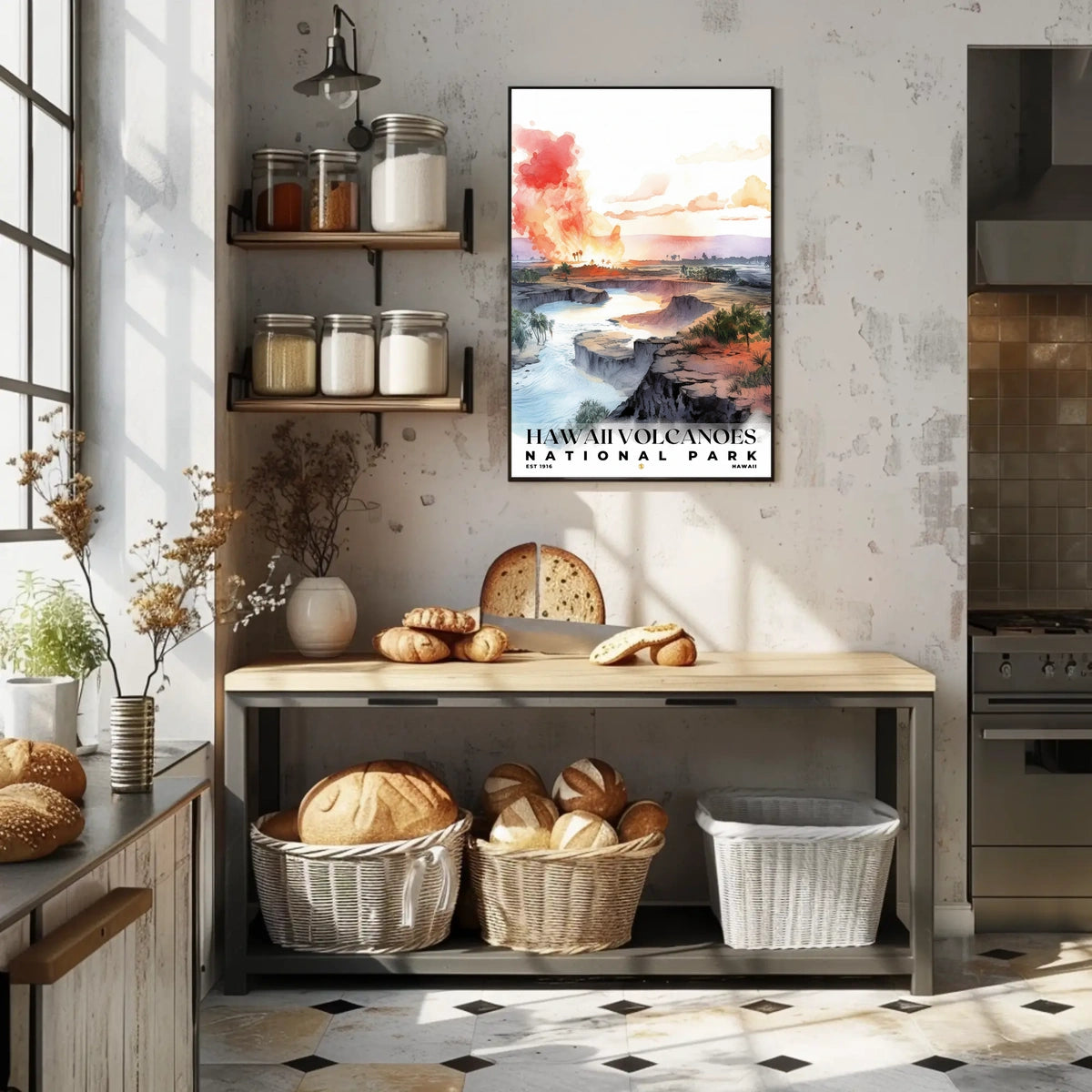 Hawai‘i Volcanoes Watercolor Wall Art Poster