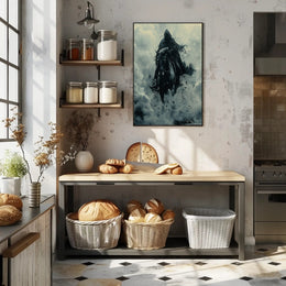 Mysterious Cloaked Figure Riding Horse Fantasy Mythology Poster PosterGoat