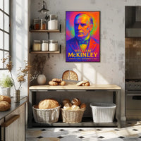 William McKinley 25th President of the United States Neon Gradient Overlay Poster