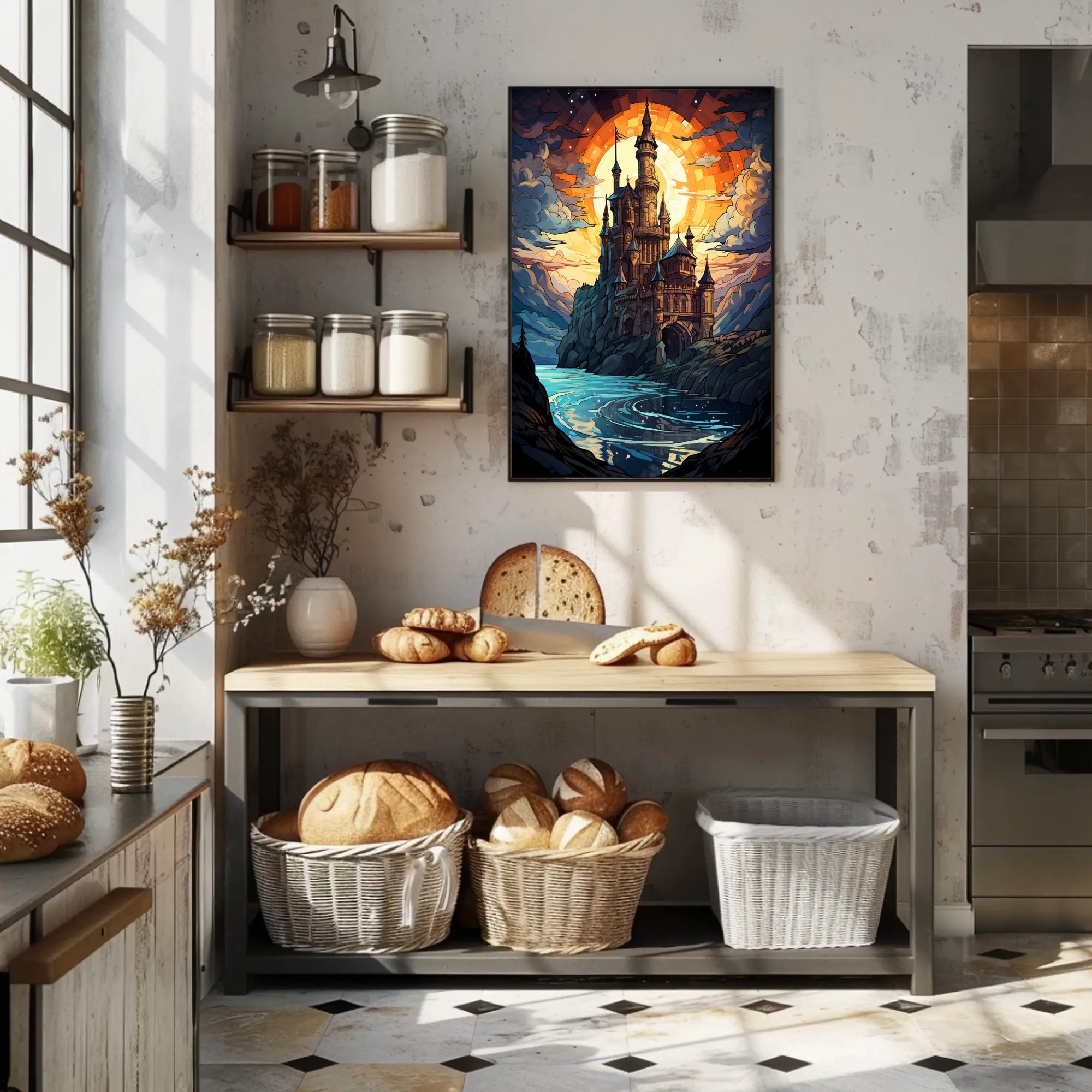 Enchanted Castle At Sunset Poster