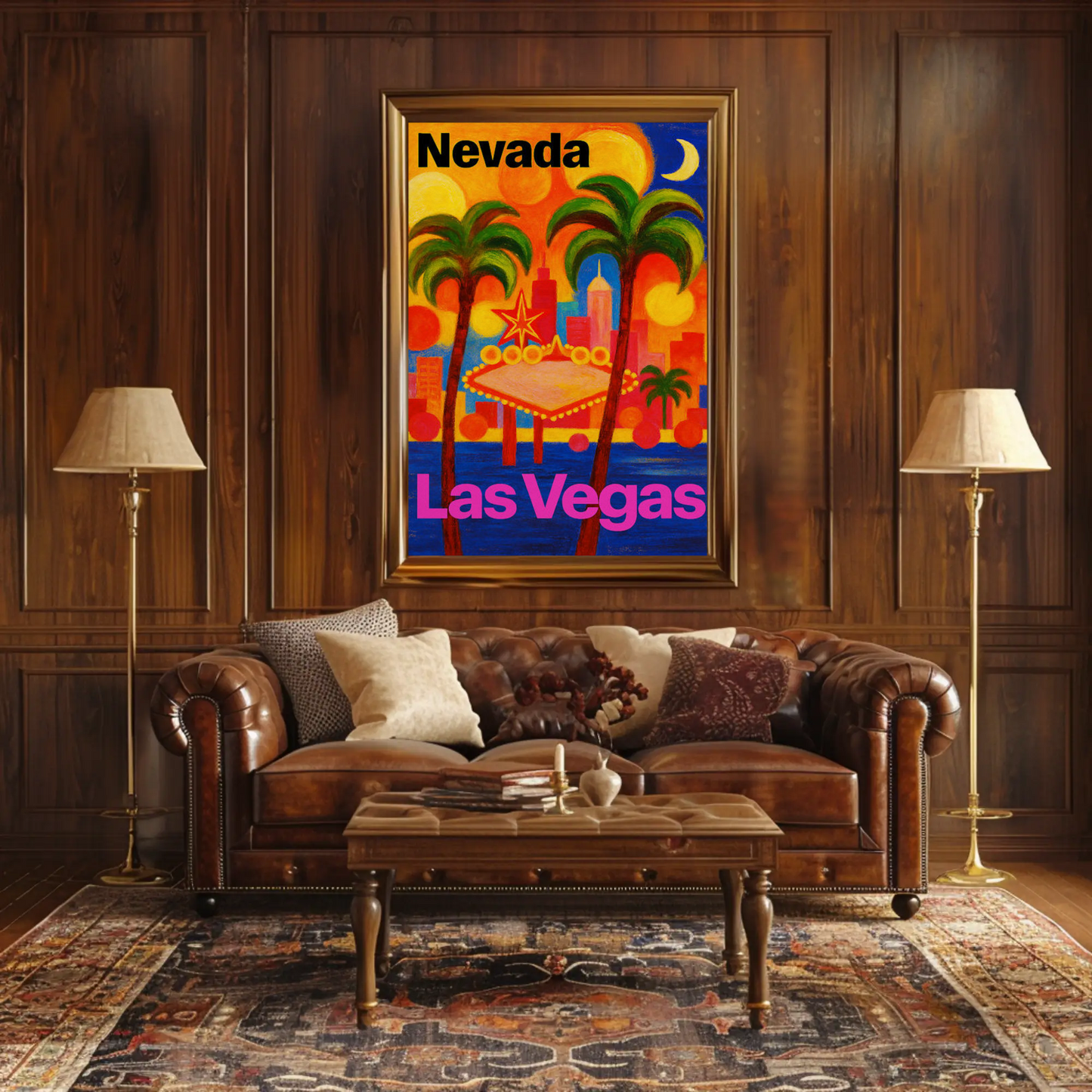 Nevada Las Vegas Neon Lights Nightlife Poster Poster