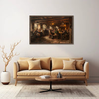 19th Century Tavern Scene Rustic Art Poster