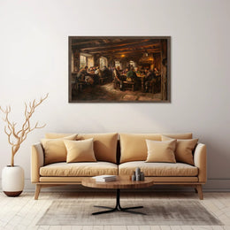 19th Century Tavern Scene Rustic Art Poster