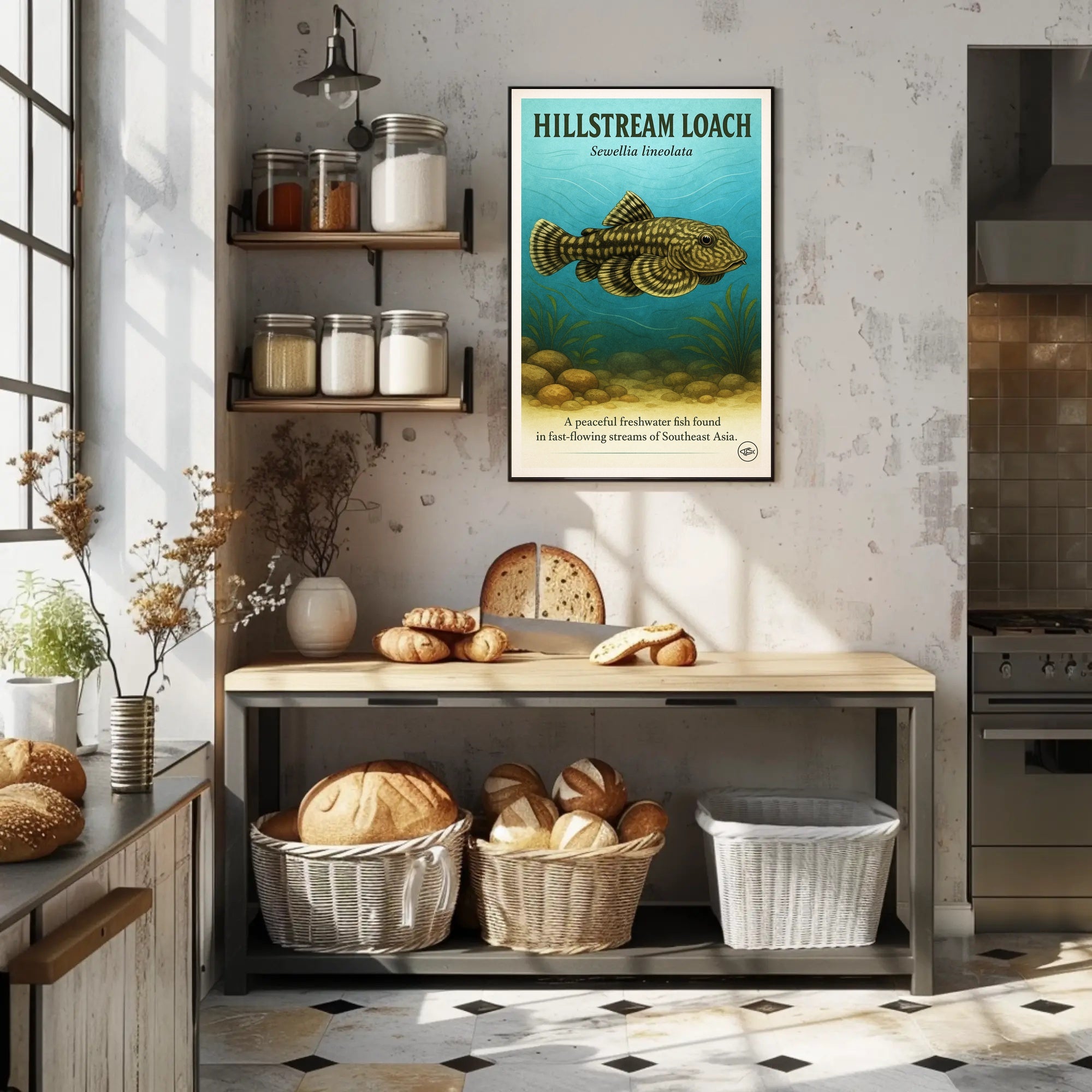 Hillstream Loach Sewellia lineolata Poster PosterGoat