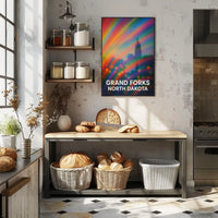 Grand Forks North Dakota Minimalist Travel Decor Poster