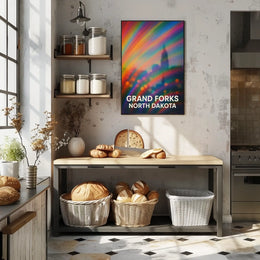 Grand Forks North Dakota Minimalist Travel Decor Poster