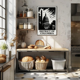District of Columbia Capitol Silhouette Poster