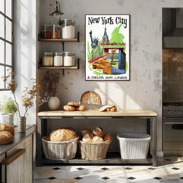 Iconic New York City Travel Poster Vintage Wall Art
