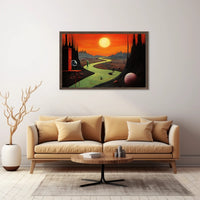 Surreal Alien Landscape Poster in Futuristic Sci-Fi Category