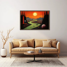 Surreal Alien Landscape Poster in Futuristic Sci-Fi Category