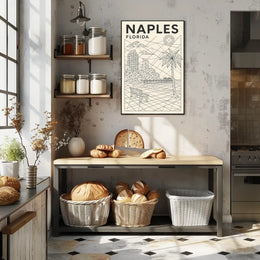 Naples Florida Geometric Coastal Art Poster 18x24 Print