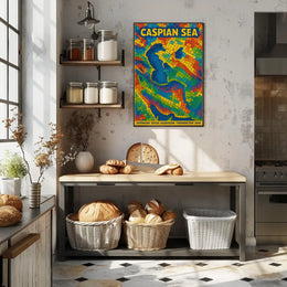 Caspian Sea Mosaic Poster