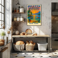 Huletts Landing Sunset Vintage Travel Poster