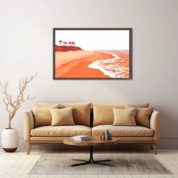 Serene Tropical Beach Minimalist Art Poster