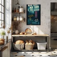 New York City Cultural Melting Pot Poster Modern Wall Art