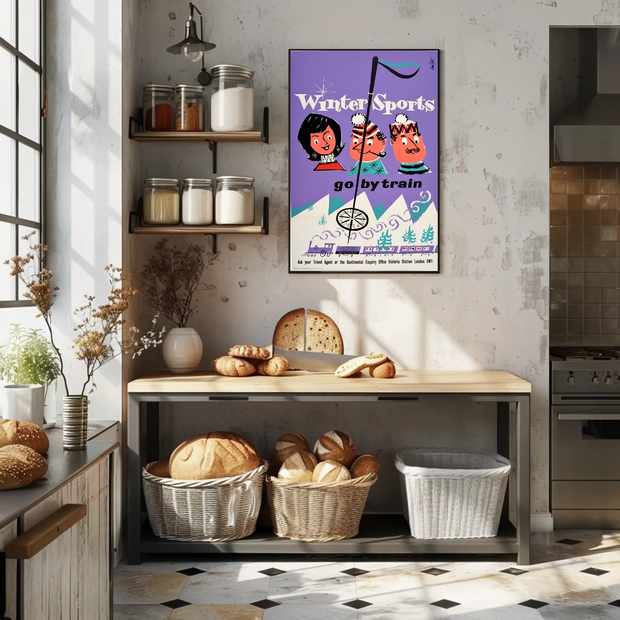 Winter Sports by Train Poster PosterGoat