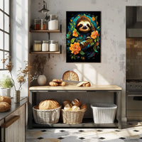 Enchanted Sloth In Bloom Poster