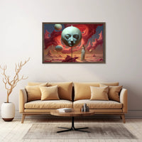 Surreal Dreamscape: Ethereal Floating Face Fantasy Poster