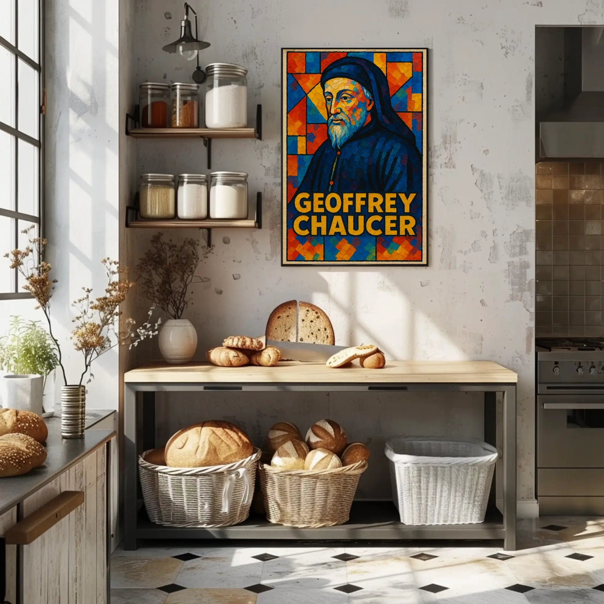 Geoffrey Chaucer Literary Icon Poster