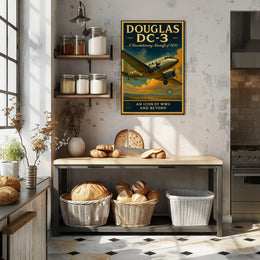 Douglas DC3 Vintage Aviation Poster Print