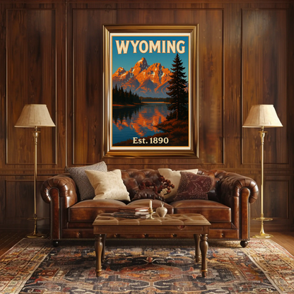 Grand Teton National Park Wyoming Scenic Nature Travel Poster