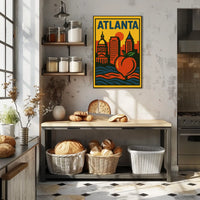 Atlanta Skyline And Peach Poster