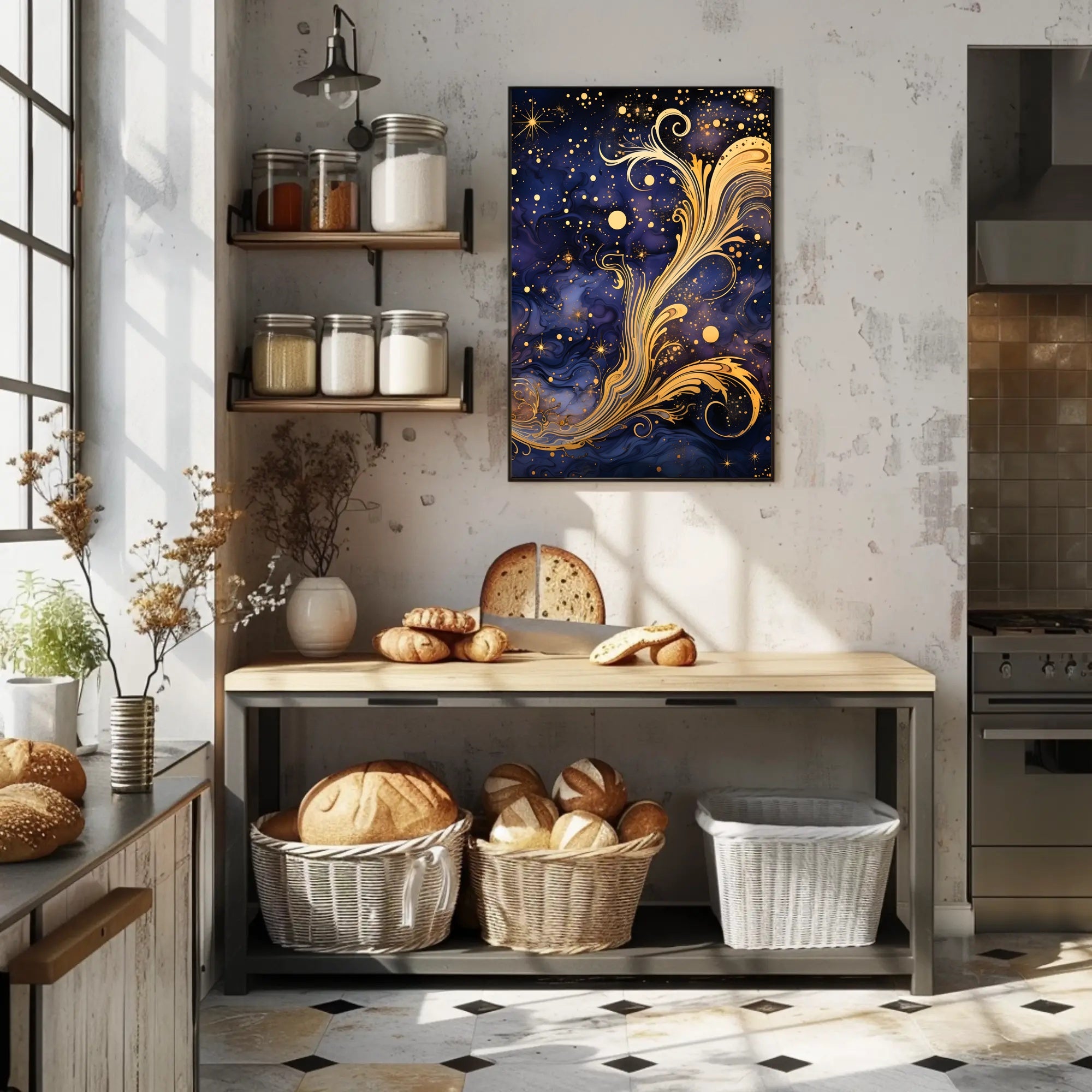 Cosmic Elegance: Art Nouveau Space or Astronomy Poster