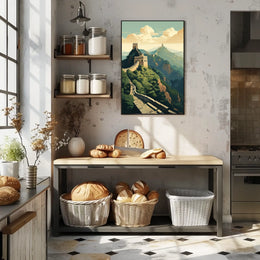 Great Wall Scenic Art: Majestic Travel Poster