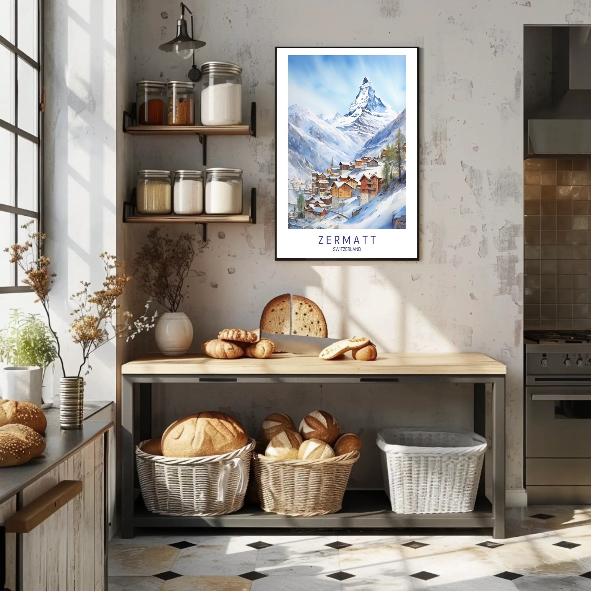 Serene Winter in Zermatt Poster PosterGoat