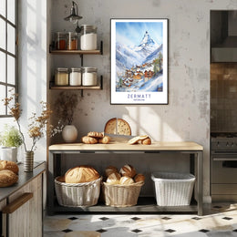 Serene Winter in Zermatt Poster PosterGoat