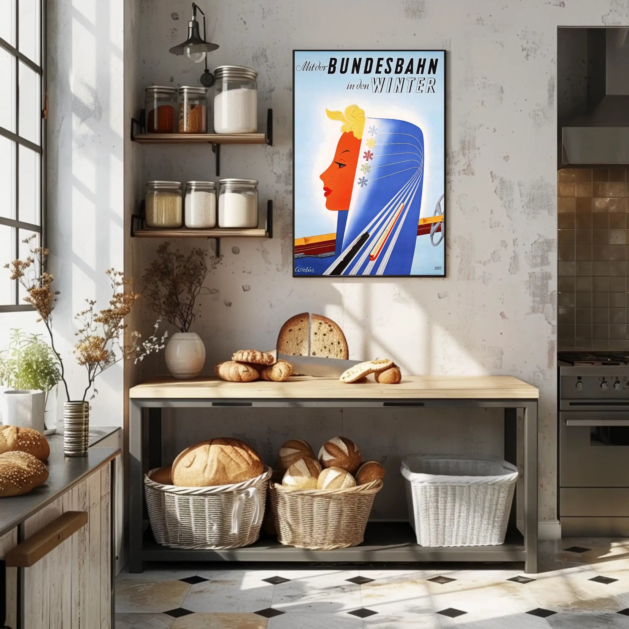 Winter Travel with Bundesbahn Poster PosterGoat