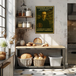Woodrow Wilson Artistic Presidential Portrait Poster